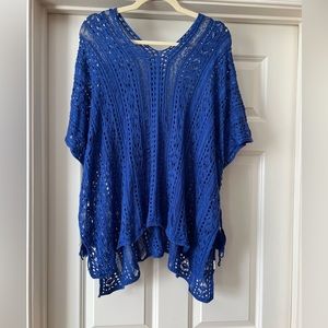 Blue crochet cover up